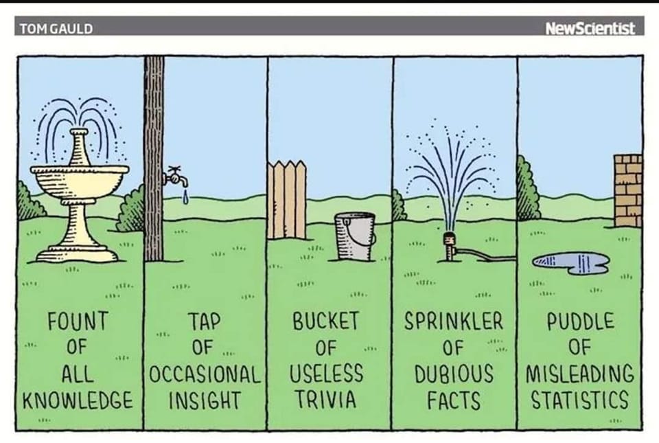TOM GAULD NewScientist FOUNT OF ALL KNOWLEDGE TAP OF OCCASIONAL INSIGHT BUCKET OF USELESS TRIVIA SPRINKLER OF DUBIOUS FACTS PUDDLE OF MISLEADING STATISTICS