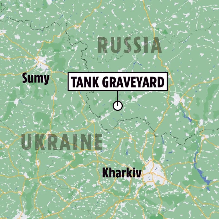 Sumy RUSSIA TANK GRAVEYARD UKRAINE Kharkiv