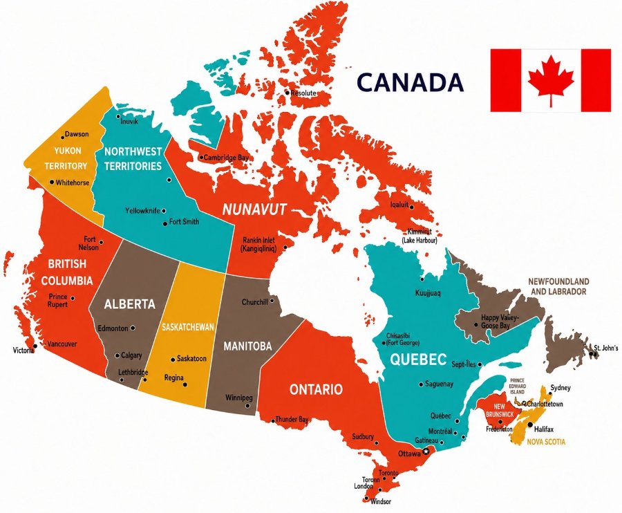 Victoria Resolute • Dawson YUKON TERRITORY • Whitehorse Inuvik NORTHWEST TERRITORIES Yellowknife O • Fort Smith Fort o Nelson BRITISH COLUMBIA Prince o Rupert ALBERTA Edmonton O Vancouver • Calgary Lethbridge SASKATCHEWAN / • Saskatoon Regina • •Cambridge Bay NUNAVUT Rankin Inlet (Kangiqliniq) Churchill • MANITOBA Winnipeg ONTARIO •Thunder Bay CANADA Iqaluito (Lake Harbour) Kuujjuag Chisasibi • (Fort George) QUEBEC Sept-iles o • Saguenay Sudbury Québec Montréal o Gatineau o Ottawa * Toronto Toronn • London Windsor NEWFOUNDLAND AND LABRADOR Happy Valley- • Goose Bay PRINCE EDWARD ISLAND Sydney @Charlottetown NEW BRUNSWICK Frederioton Halifax NOVA SCOTIA St. John's