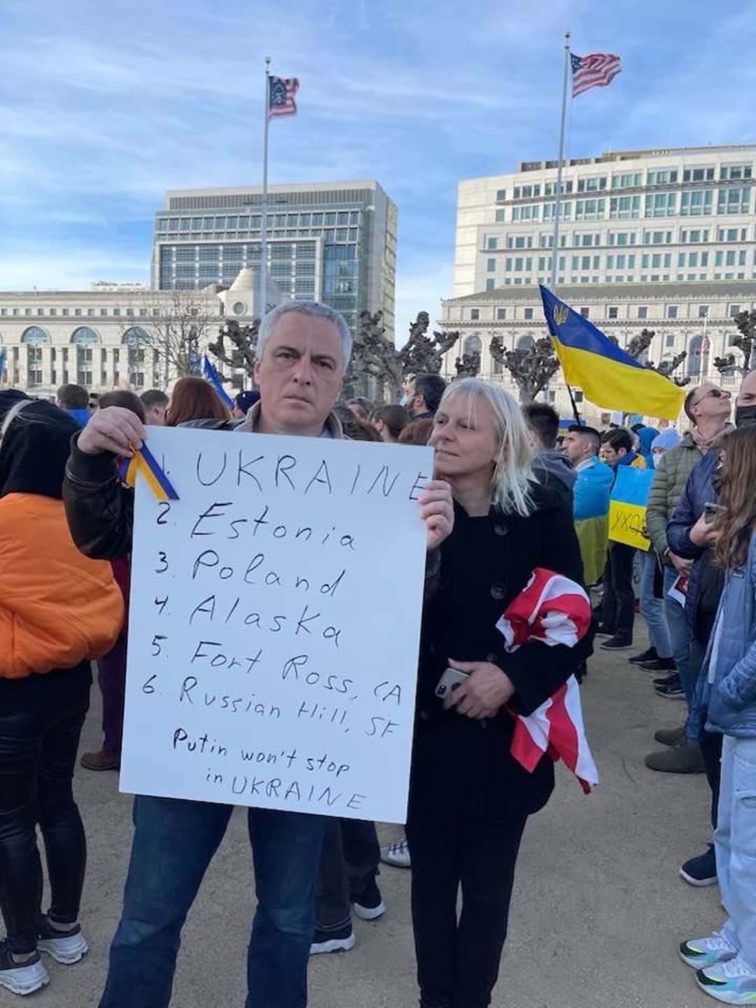 191180 UKRAINE 2. Estonia 3. Poland 4. Alaska 5. Fort Ross, CA 6. Russian Hill, SF Putin won't stop in UKRAINE