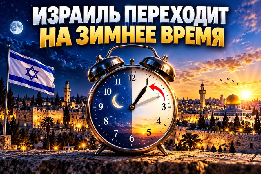 ИЗРАИЛЬ ПЕРЕХОДИТ НА ЗИМНЕЕ ВРЕМЯ 12 10 9 3 4