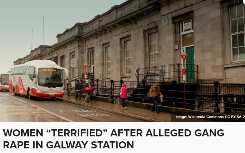 Image: Wikipedia Commons CC BY-SA 2 WOMEN "TERRIFIED" AFTER ALLEGED GANG RAPE IN GALWAY STATION