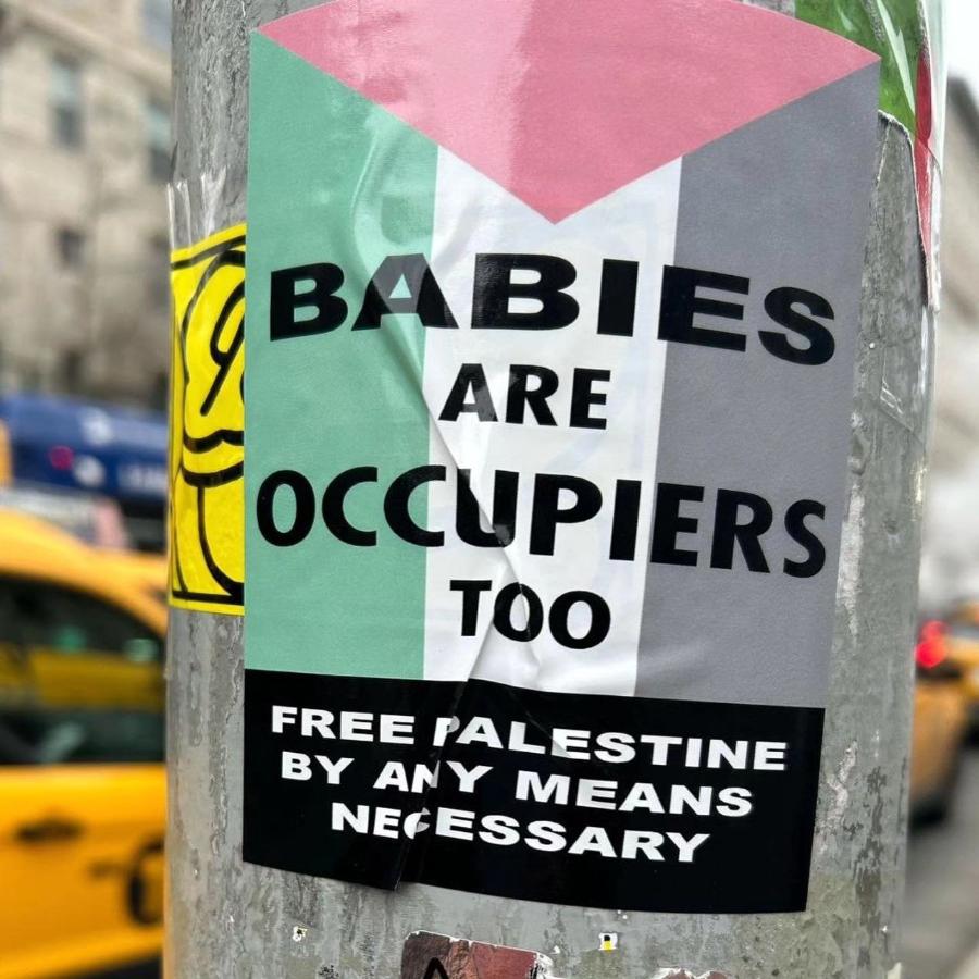 BABIES ARE OCCUPIERS TOO FREE PALESTINE BY ANY MEANS NEFESSARY