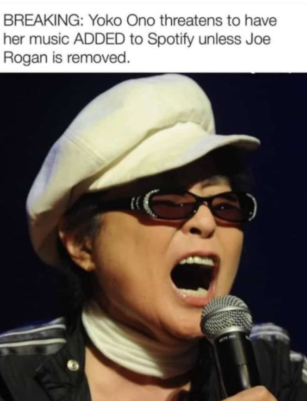 BREAKING: Yoko Ono threatens to have her music ADDED to Spotify unless Joe Rogan is removed.
