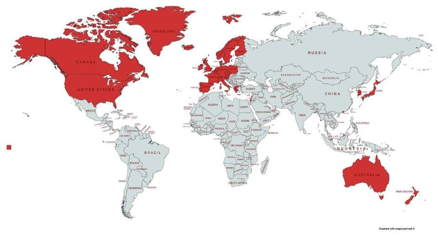 CANADA UNITED STATES ARGENTIN GREENLAND ALGERIA BRAZIL TURKEY LUBYA EGYPT CHAD SUDAN OR CONGO SOUTH AFRICA SOMALIA RUSSIA MONGOLIA CHINA INDONESIA AUSTRALIA NEW ZEAL Created with manchor.not al