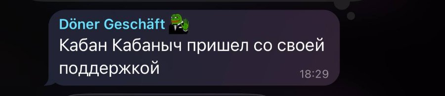 Döner Geschäft Кабан Кабаныч пришел со своей поддержкой 18:29